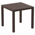 Fine-Line 31 in. Ares Resin Square Dining Table, Brown FI214008